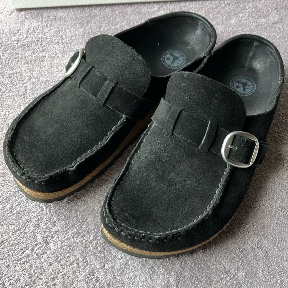 Birkenstock Buckley Black Suede size 38N